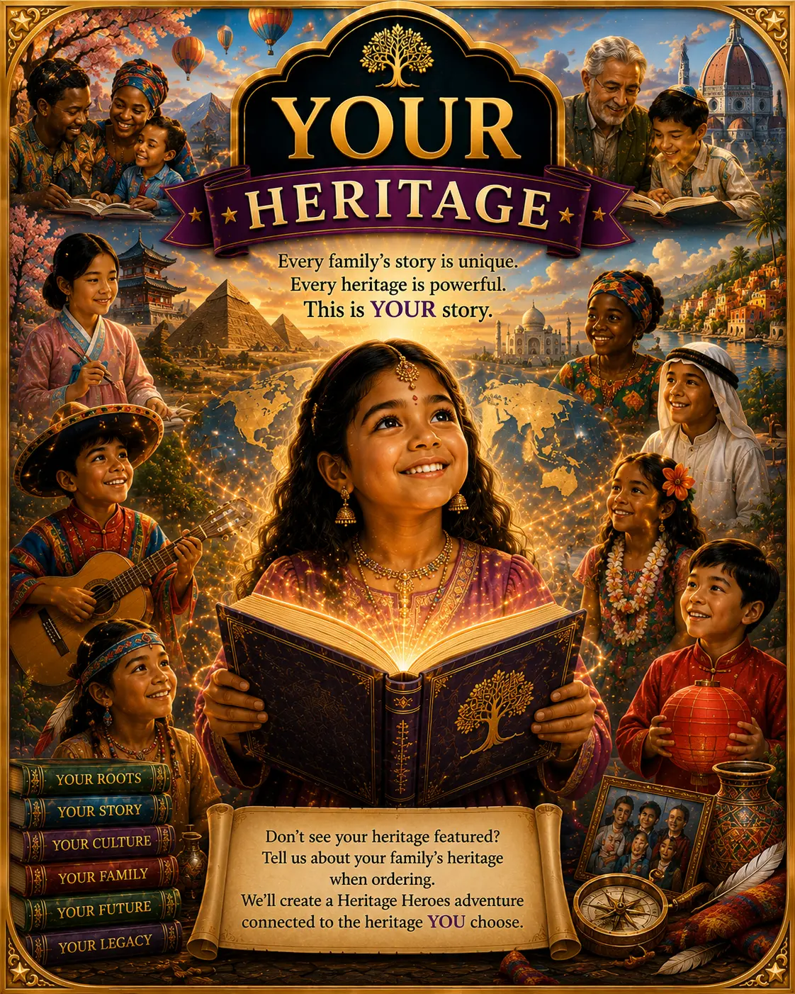 Children celebrating family heritage and discovering their unique stories.