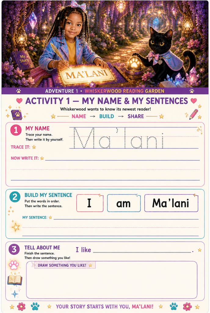Inside Ma'lani's book: My Name and My Sentences
