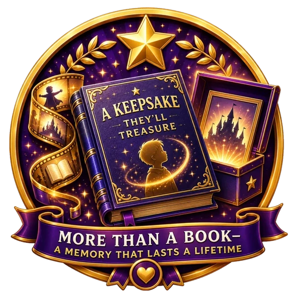 Little Legends badge representing a personalized book as a treasured family keepsake.