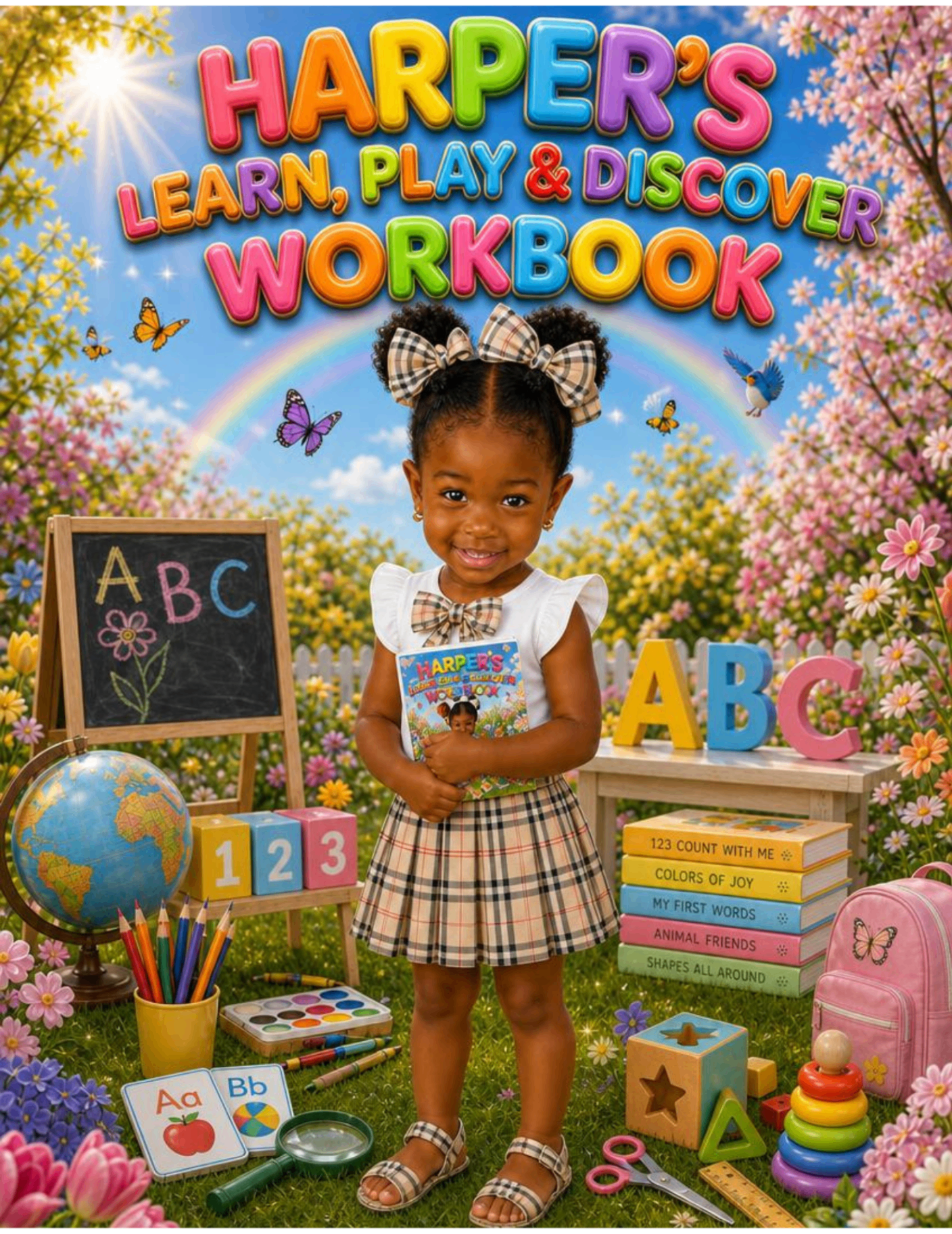 Harper's Learn, Play & Discover Workbook personalized workbook cover