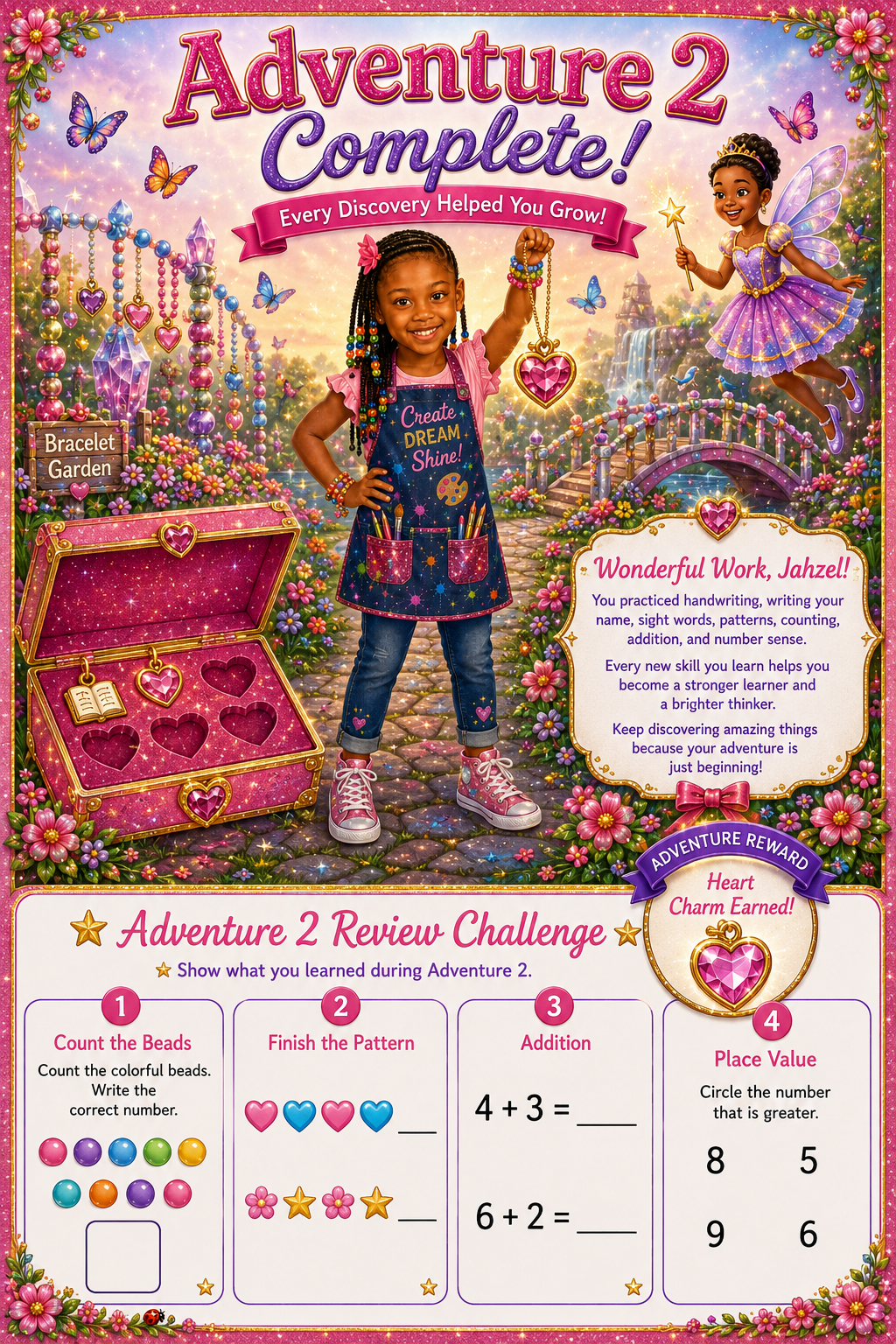 Adventure 2 Review interior page from a real Little Legends Learning workbook