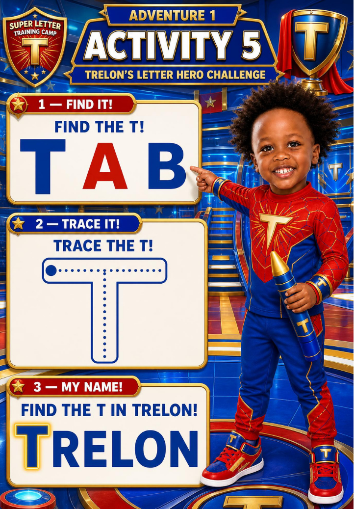 Inside Trelon's book: the letter T activity