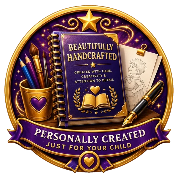 Little Legends badge representing a personally handcrafted personalized workbook.