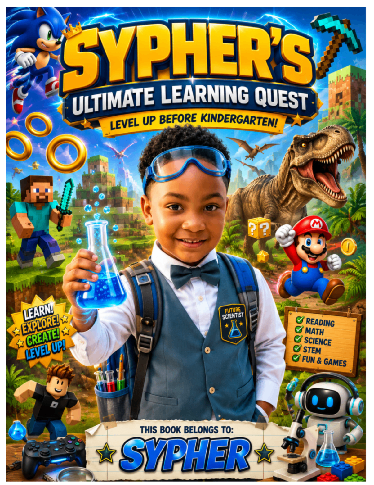 Sypher's Ultimate Learning Quest personalized workbook cover